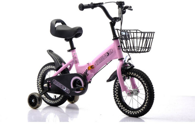 RISHON 兒童腳踏車 MV12 輔助輪 日系 車籃腳踏車, 1個, 粉色, 粉色, 12吋