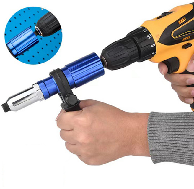 ZIO-BIZ 드릴 리벳 어댑터 / 드릴어댑터 리벳아답터 전동드릴어댑터 리벳건 리벳기 리벳팅 드릴공구 작업공구 수공구, 1개