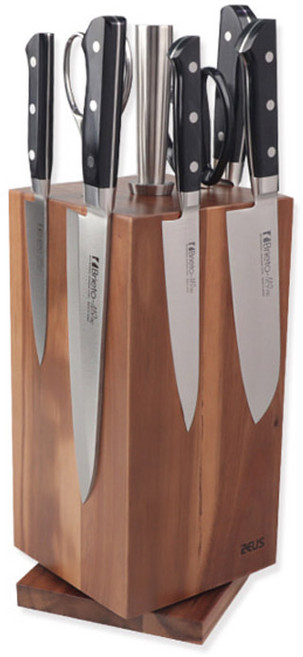 제우스 QF280 회전 자석 칼블럭 280mm 원목 칼꽂이 칼걸이, 1개