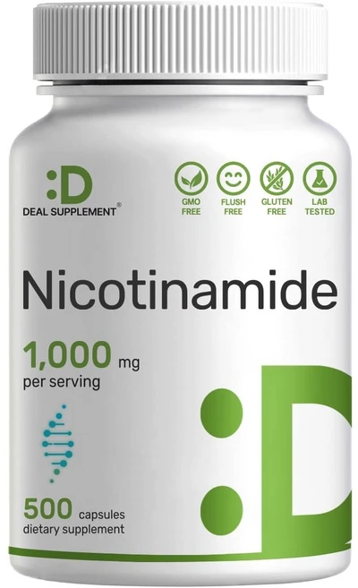 딜 서플리먼트 니코틴아마이드 1000mg (1회 제공량당) 500캡슐 니아신 나이아신, 1000mg 500캡슐, 1개, 500정 - 쿠팡