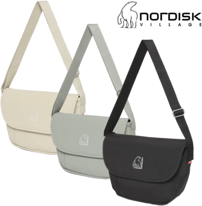 [매장발송] 노르디스크 남여공용 크로스 가방 뛰어난 내구성 수납성 크로스백 일상 외출 학생 여행 등산 캠핑 야외활동 운동 스포츠 아웃도어 소형 가방, B블랙