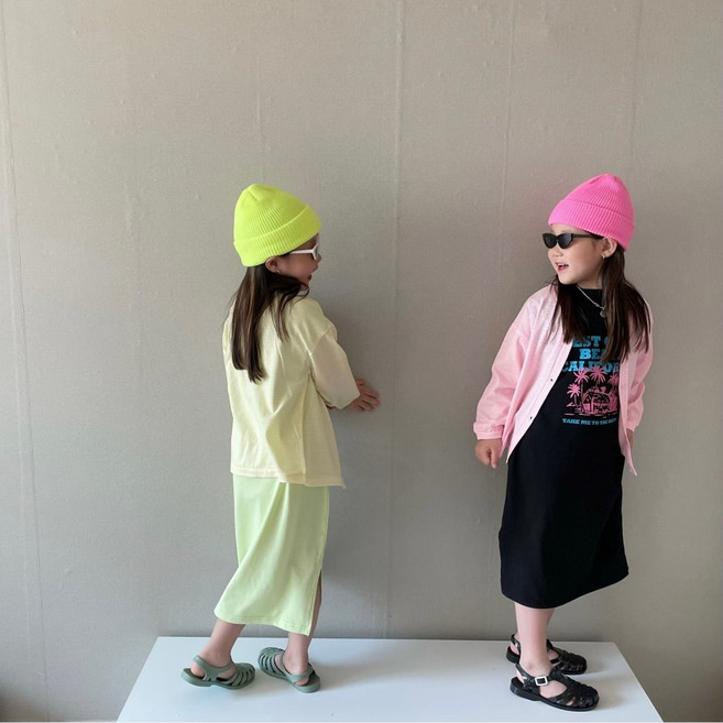 바로배송)더그레이 라인가디건 11호 노랑 핑크 썸머가디건