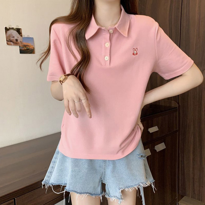 드마엘 키아나 여성 카라 자수 티셔츠 (4color)+델로나