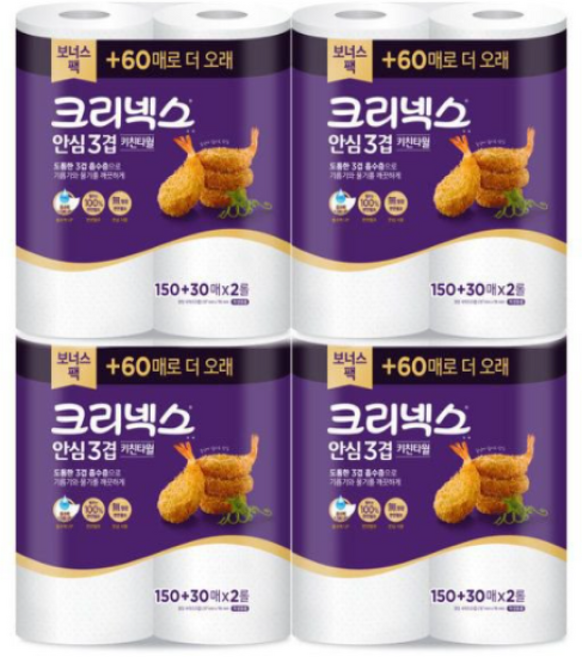 크리넥스 안심 프리미엄 3겹 키친타올 (+ ), 1매