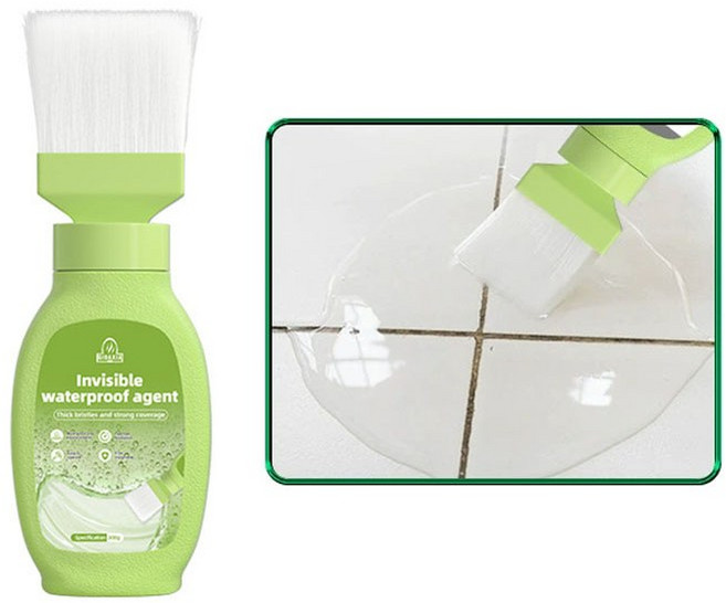 하비앤하트 침투형 투명 방수페인트 붓 일체형 타입 셀프 옥상 투명 발수 외벽 욕실 베란다, 1개, 300g