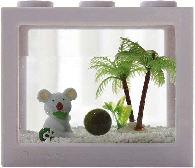 세남자바스켓 코알라 친구들과 국산 마리모 키우기 DIY세트, 앉아코알라+흰색 블럭, 1개