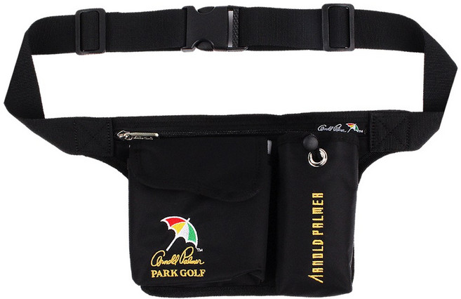 아놀드파마 부모님 효도 선물 국산 파크골프 파우치 힙색 다용도 허리가방, 1개, 블랙