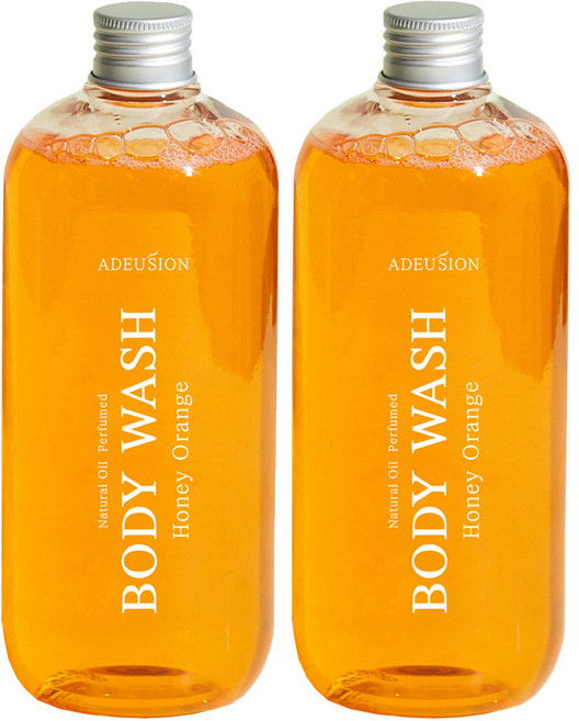 아드시온 내츄럴 오일 퍼퓸드 바디워시 허니 오렌지, 500ml, 2개