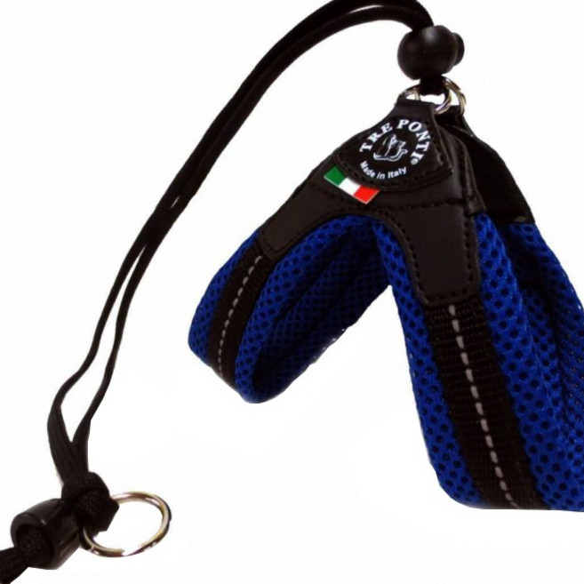 트레폰티 메시 스토퍼 강아지 하네스, 블루, 1개