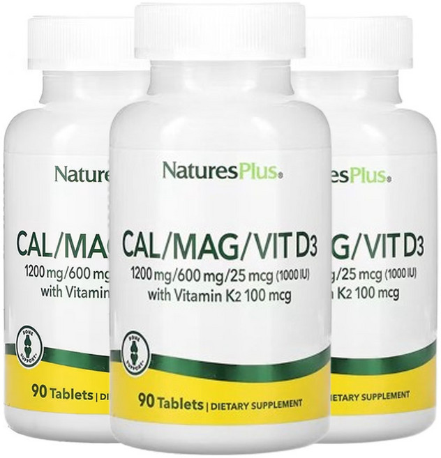 네이쳐스플러스 비타민 K2가 포함된 Cal/Mag/Vit D3, 90정, 3개