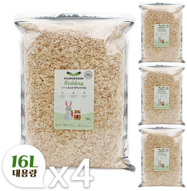 포시즌 편백나무 베딩, 4개, 16L