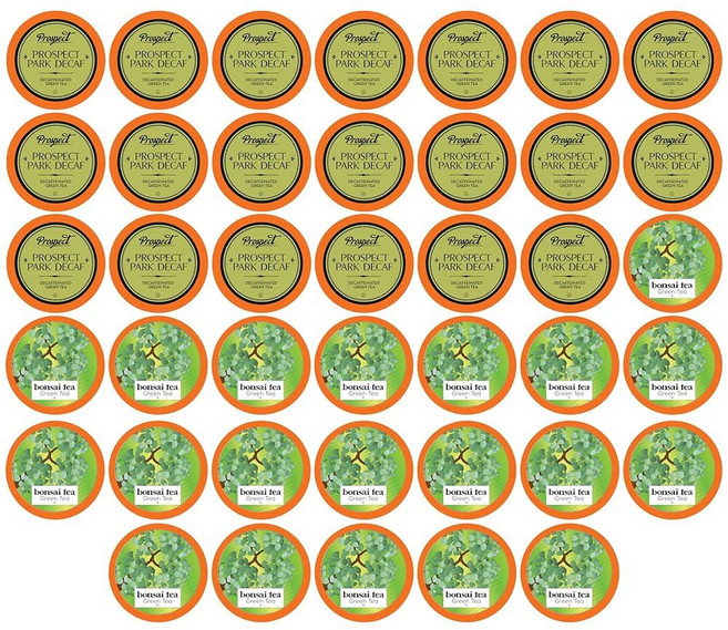큐리그 K컵 브루어스를 위한 투 리버 모듬 티 샘플러 버라이어티 팩 40 카운트, Green Tea, 40 Count (Pack of 1)