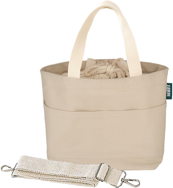 보온보냉 방수 도시락가방 직장인 이유식 피크닉 스트링 에코백 복조리보냉백, 아이보리