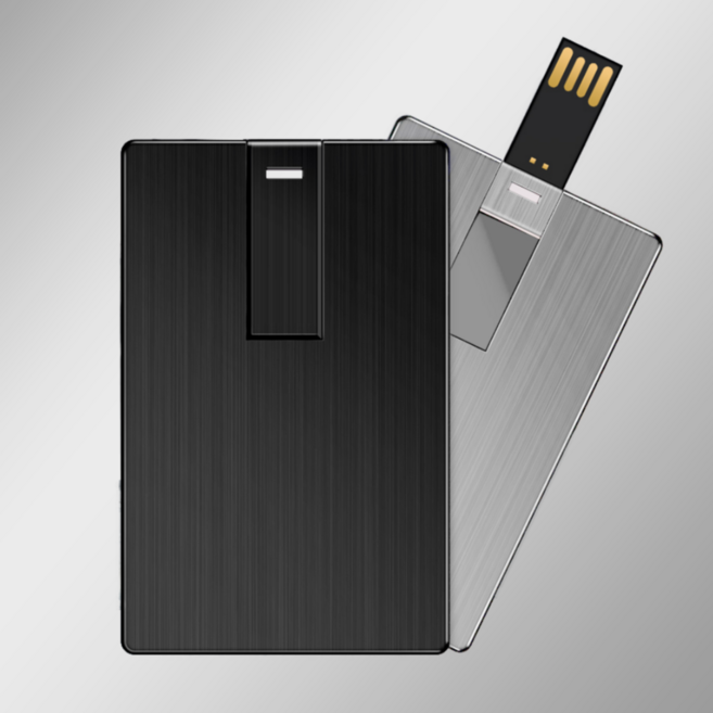 카드형 3.0 USB 64GB 고급 메탈형 실버 각인X, 1개