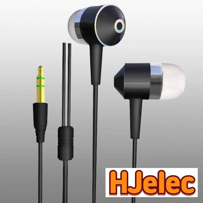 힙스일렉 음질좋은 유선 이어폰, 3.5mm 3극 이어폰 블랙