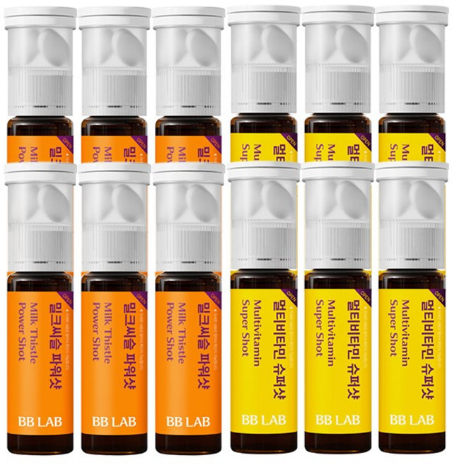 비비랩 밀크씨슬 파워샷 6개 + 멀티비타민 슈퍼샷 6개, 12개, 20ml