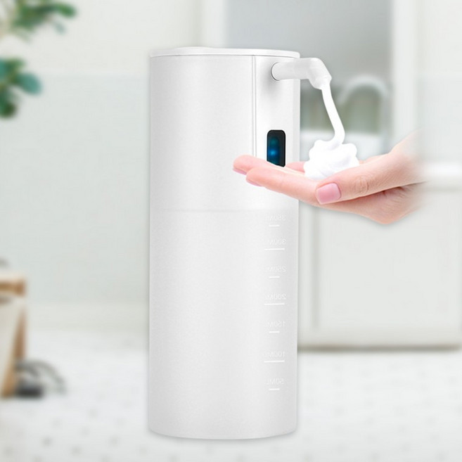 오토 디스펜서 자동 손세정기 건전지 핸드워시 거품 용기 대용량, 화이트, 1개