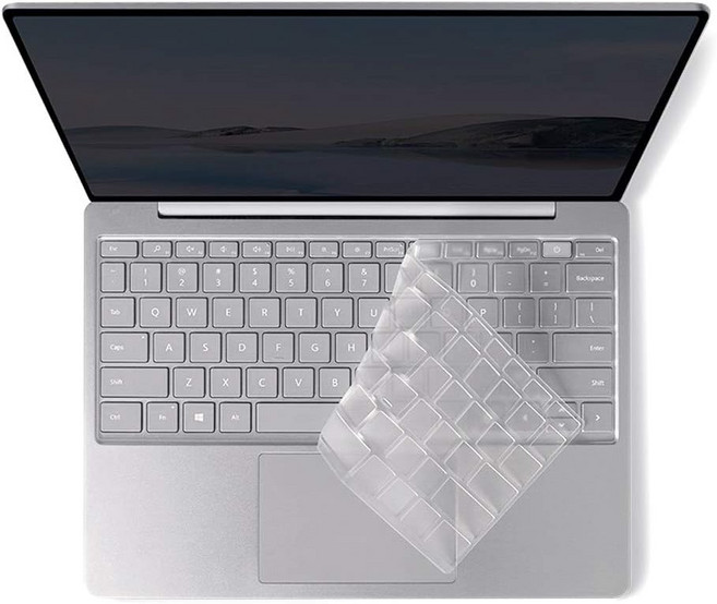 2021년 ProElife 키보드 커버 스킨 2020년 Microsoft Surface Laptop Go 12.4 및 2022년 2 12.4인치 지문 전원 버튼 초박형 TPU, For Surface Laptop