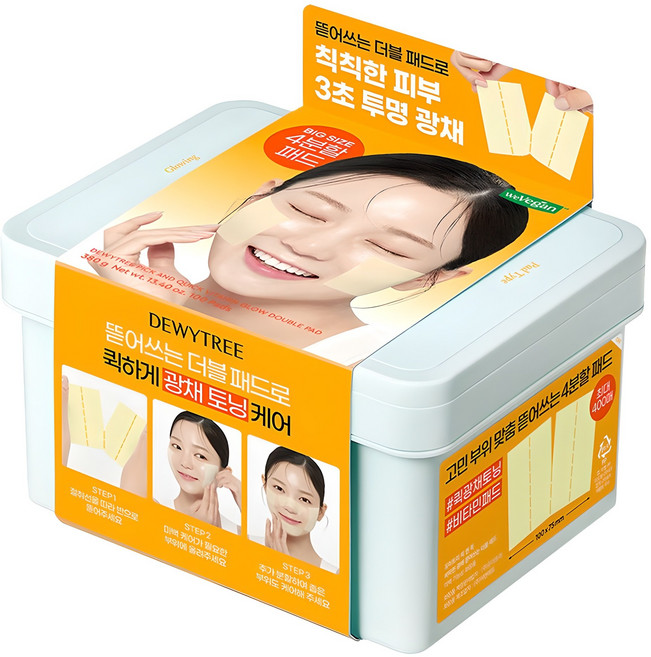 듀이트리 픽앤퀵 비타민 광채 뜯어쓰는 더블 패드 380g, 1개, 100매입