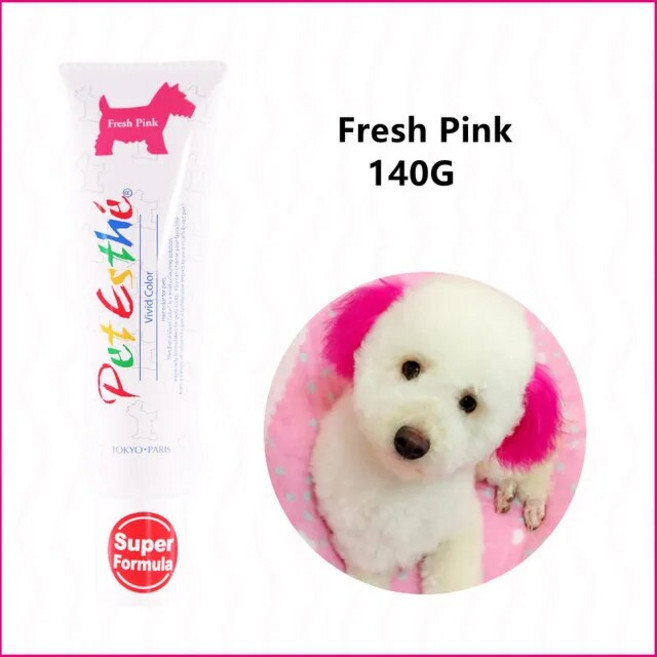 강아지 염색약 고양이 반려동물 미용 헤어 컬러링 염색 크림 제품 선명한 색상 개 140g, 없음, 8) Fresh Pink 140G, 1개