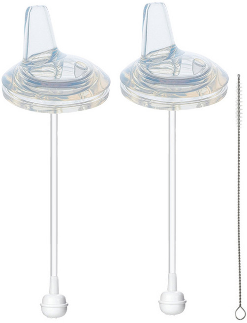 더블하트 그로미미 유피스 와이드형 젖병호환 스파우트빨대 (세척솔), 2개