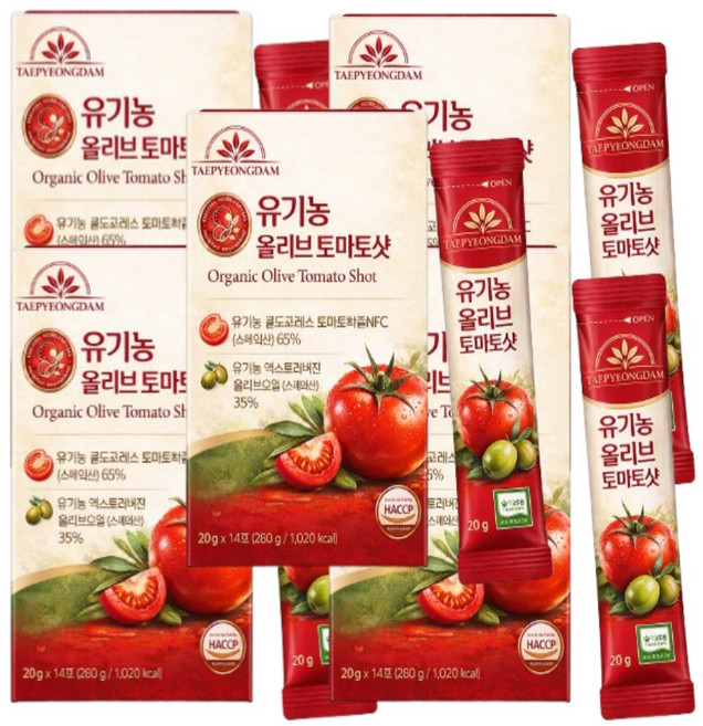 프리미엄 엑스트라버진 올리브오일 100%유기농 토마토즙 스틱형 주스 라이코펜 HACCP인증, 70개, 20g