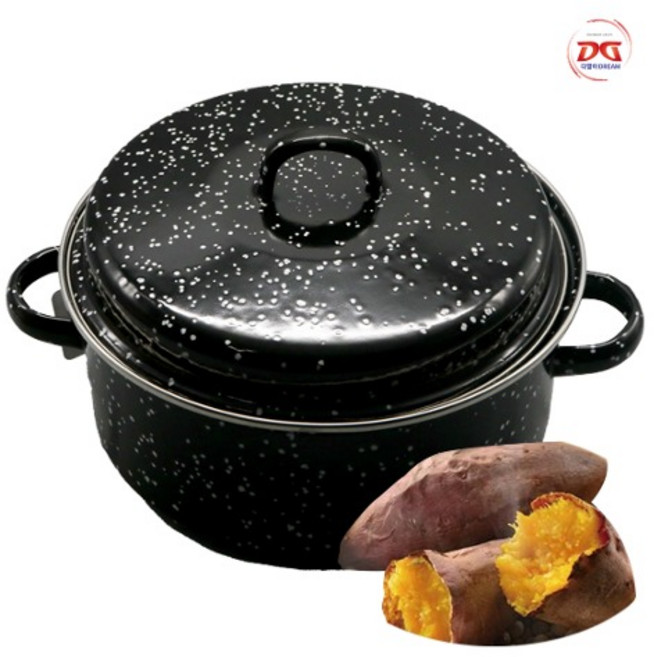 퀸센스 법랑 고구마 군밤 가래떡 군고구마 직화구이 냄비, 26cm, 1개