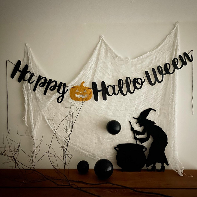 할로윈 캠핑장식 소품세트 마녀장식 3 color 펠트 마녀의 마법스프, 화이트