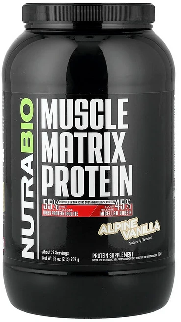 NutraBio Muscle Matrix 단백질 알파인 바닐라 907g(2lb) NRB-25560, 뉴트라바이오 NutraBio, Muscle Matrix, 1개, 907g - 쿠팡