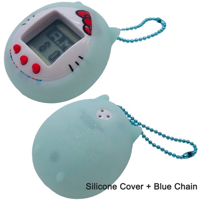 다마고치 케이스 다마고치썸케이스 캐릭터 mix/ps/4u/meets/idl 귀여운케이스 키우기 산리오 필름 젤리 실리콘 스트랩 세트 21, 푸른, 1개