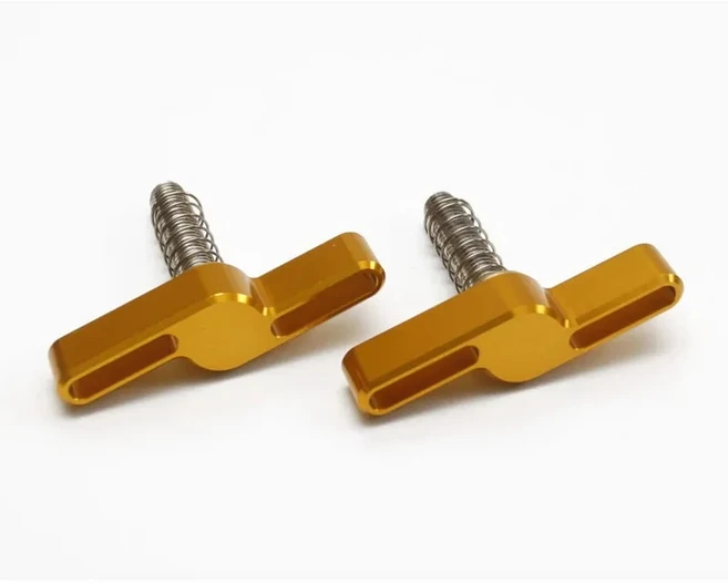 자토바이 호환 Aceoffix 브롬톤 자전거용 힌지 레버 알루미늄 CNC AL7075 hcl-3 라운드 홀 스타일 1 쌍, 02 orange