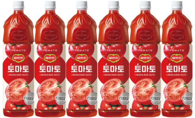 롯데칠성음료 델몬트 스테비아 토마토 주스, 6개, 1.5L