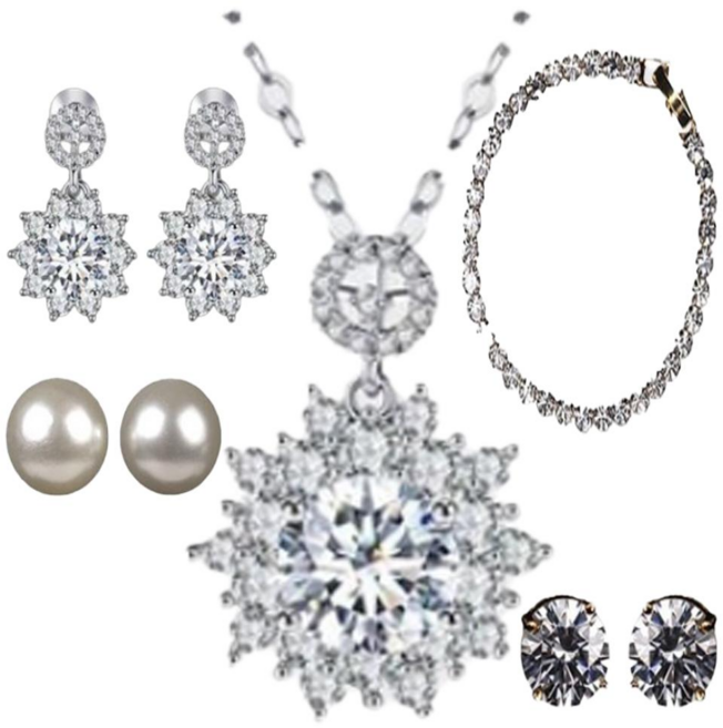 [KLEVASHARP] 메르베 천연다이아 주얼리 5종세트 목걸이 귀걸이 팔