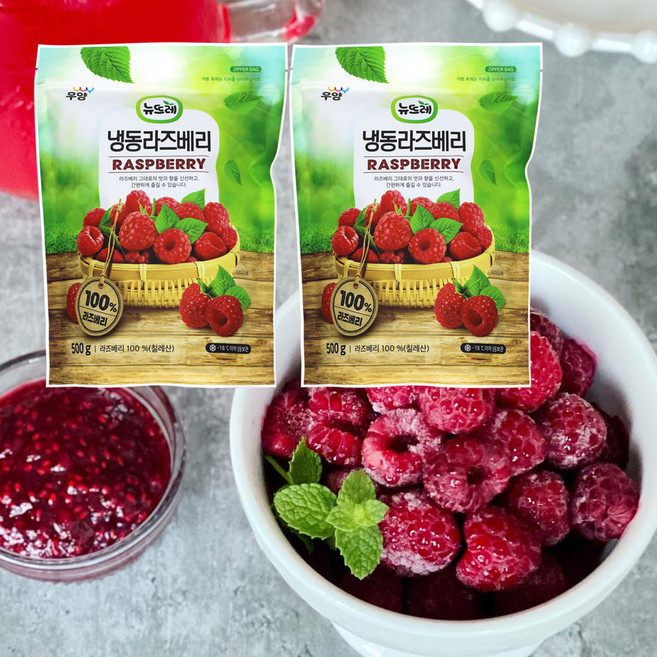 냉동 라즈베리, 500g, 2개