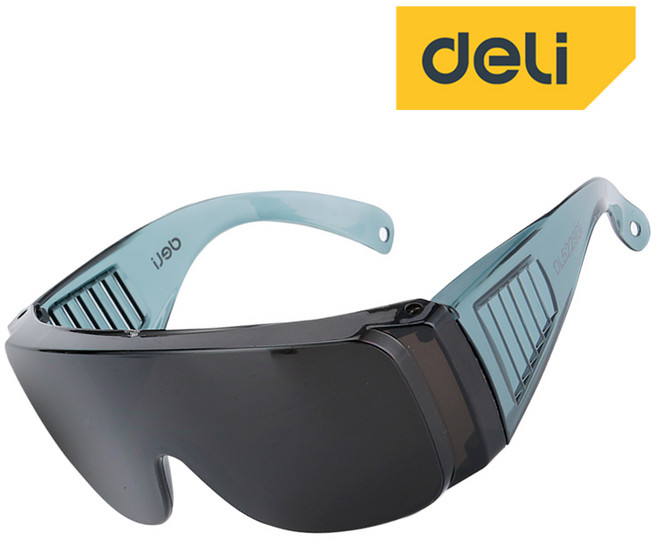 델리툴즈 용접 고글 안전 용접면 웰딩 눈 보호 안경 작업용, 블랙 + 블루, 1개