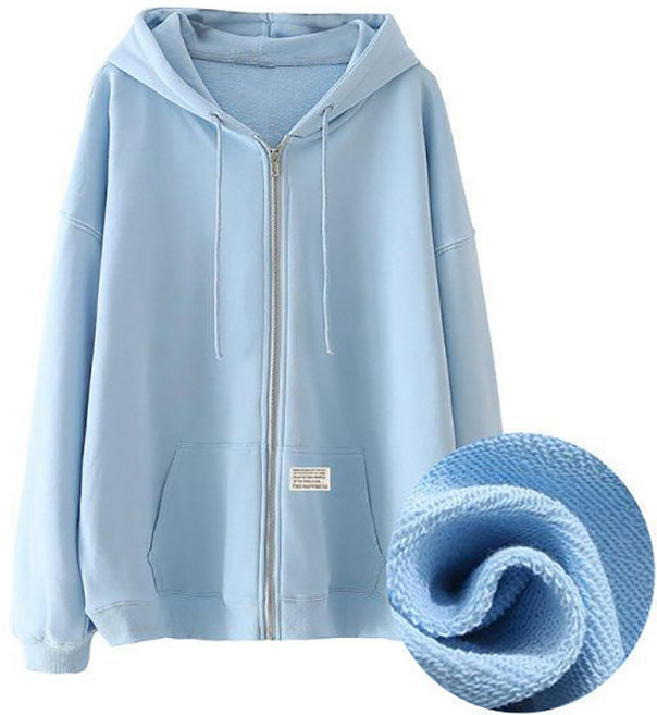 L-6XL 남녀공용 오버핏 후드 집업 스타일 자켓 캐주얼 맨투맨 아우터 가디건 긴팔 루즈핏 재킷 빅사이즈