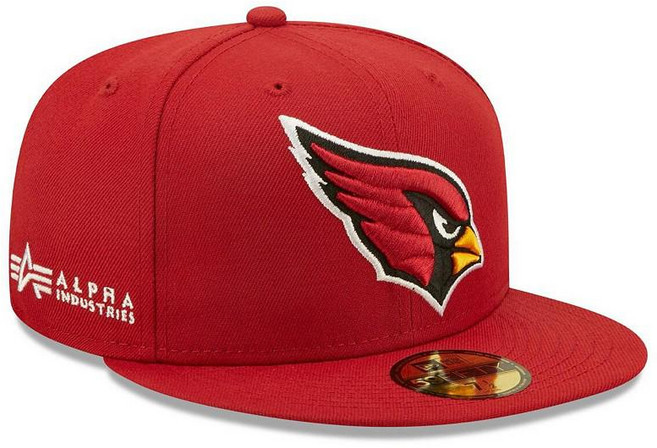 New Era 블랙 프라이데이 남성 x Alpha Industries 카디널 애리조나 카디널스 알파 59FIFTY 피티드 모자