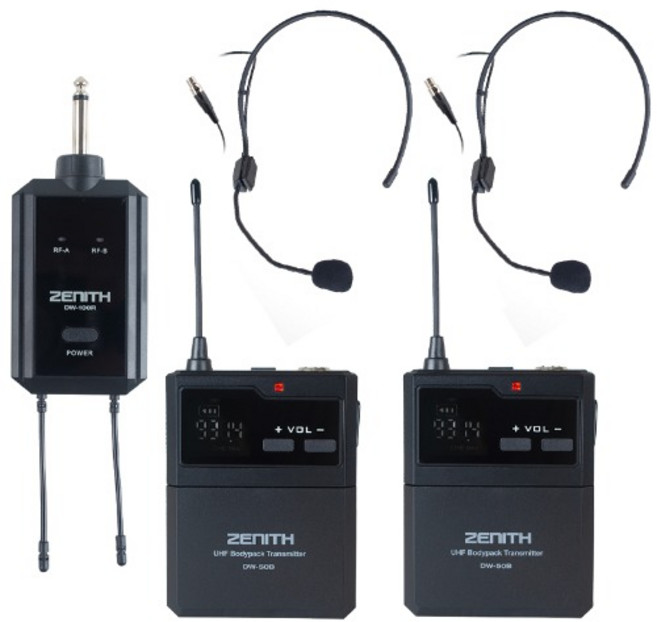 카날스 DW-100R 2채널 무선헤드셋마이크 송수신기 시스템