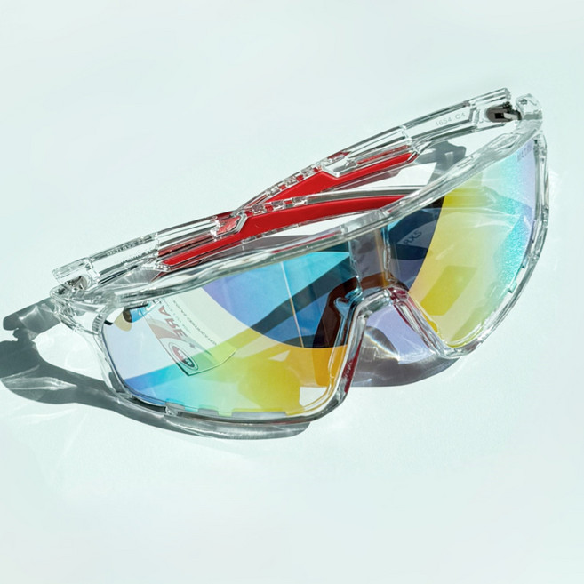 매트릭스 초경량 변색 선글라스 고글 풀프레임, 투명/레드파노라마, 1개