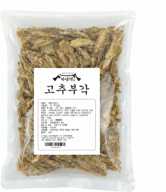 [하남댁] 쪄서 말린 찹쌀고추부각 살짝 매콤한 맛, 1개, 500g