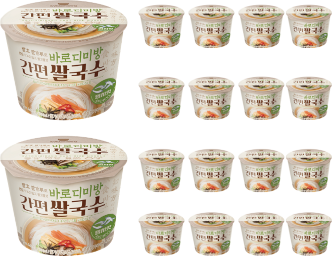 쌀가루 92% 발효쌀가루 5% 바로디미방 간편쌀국수 멸치맛, 18개, 92g