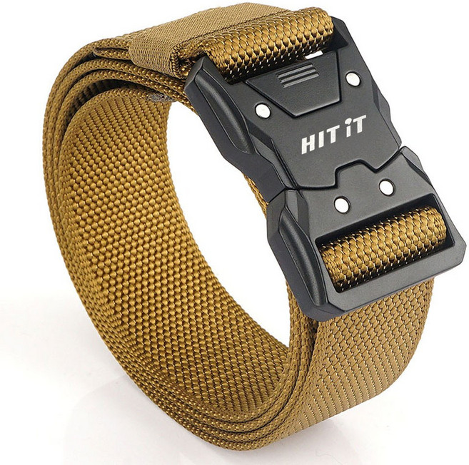 히트잇 남자 아웃도어 강철 벨트 자동 버클 청바지 등산 허리띠 군인 밀리터리 군용 작업복 혁띠