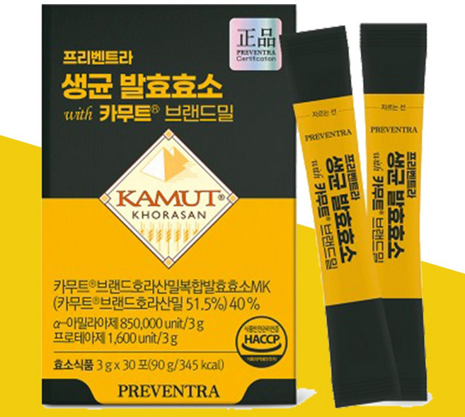 프리벤트라 생균 발효효소 카무트 브랜드밀 분말, 90g, 1개