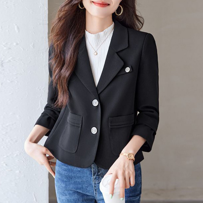 슬림소녀 여성 봄 가을 패션 단추 양복 코트 작은 키 기질 쇼트 캐주얼 정장 상의