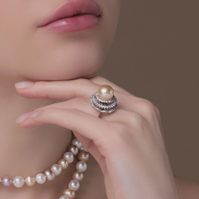 라루아 여성 트와일라잇담수펄반지 멀티 알진주 웨딩 한복 혼주 오픈링 반지 기념일 선물