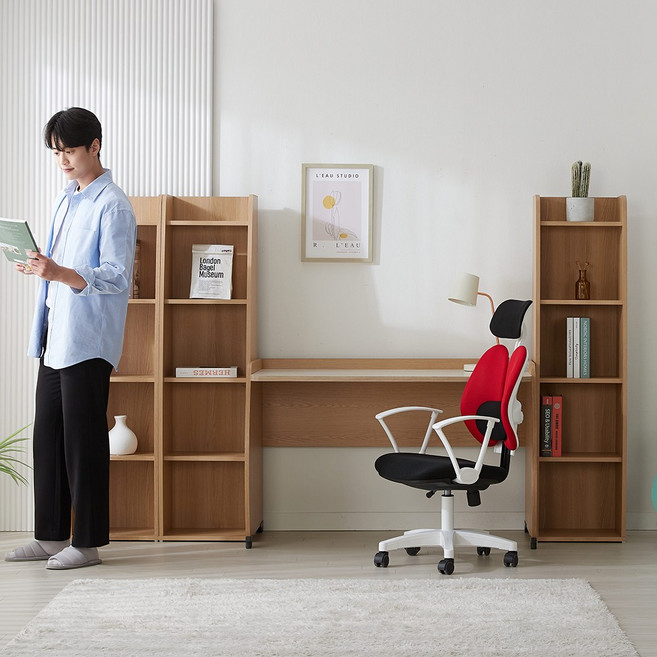 우드빌 피오레책상 1200, 피오레책장 4단, 내츄럴오크