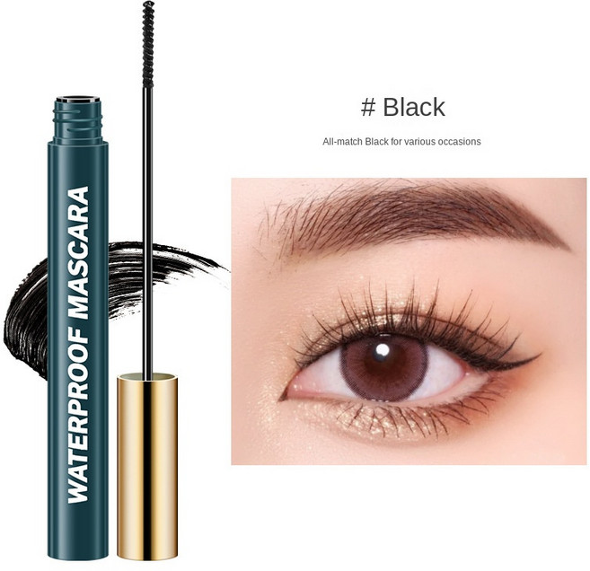 防水絲纖維睫毛膏，使睫毛修長纖細, mascara, 1個
