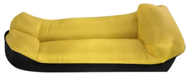 풍선식 에어 베드 안락 의자 소파 해먹 캠핑용 에어소파, 베개가 있는 노란색