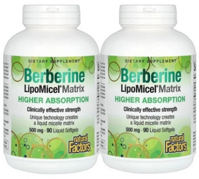 네추럴팩터스 Natural Factors 베르베린 LipoMicel 매트릭스 500mg 액상 소프트젤 90정, 2개 - 쿠팡