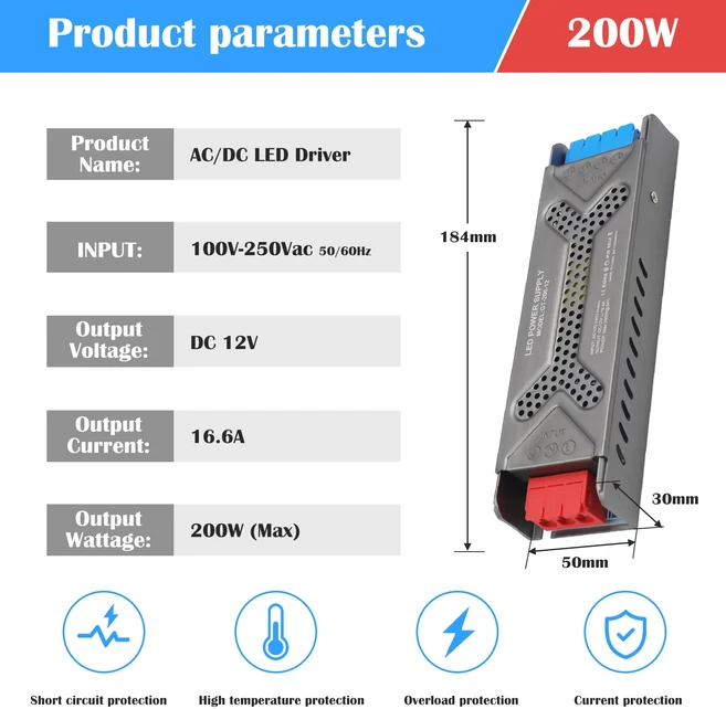 DC12V 24V 스위칭 전원 공급 장치 AC100-250V IP20 조명 변압기 LED 드라이버 400W 60W 어댑터, 10 12V 200W